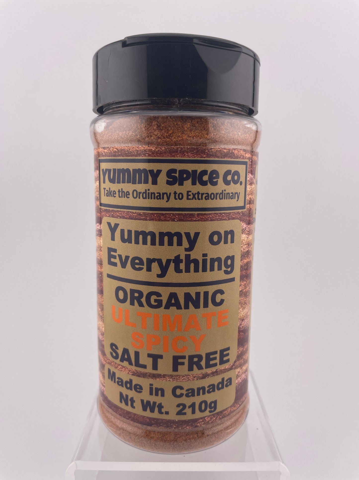 Yummy on Everything - Organic/Kosher - Salt Free - Ultimate Spicy - 210g Large Shaker Bottle