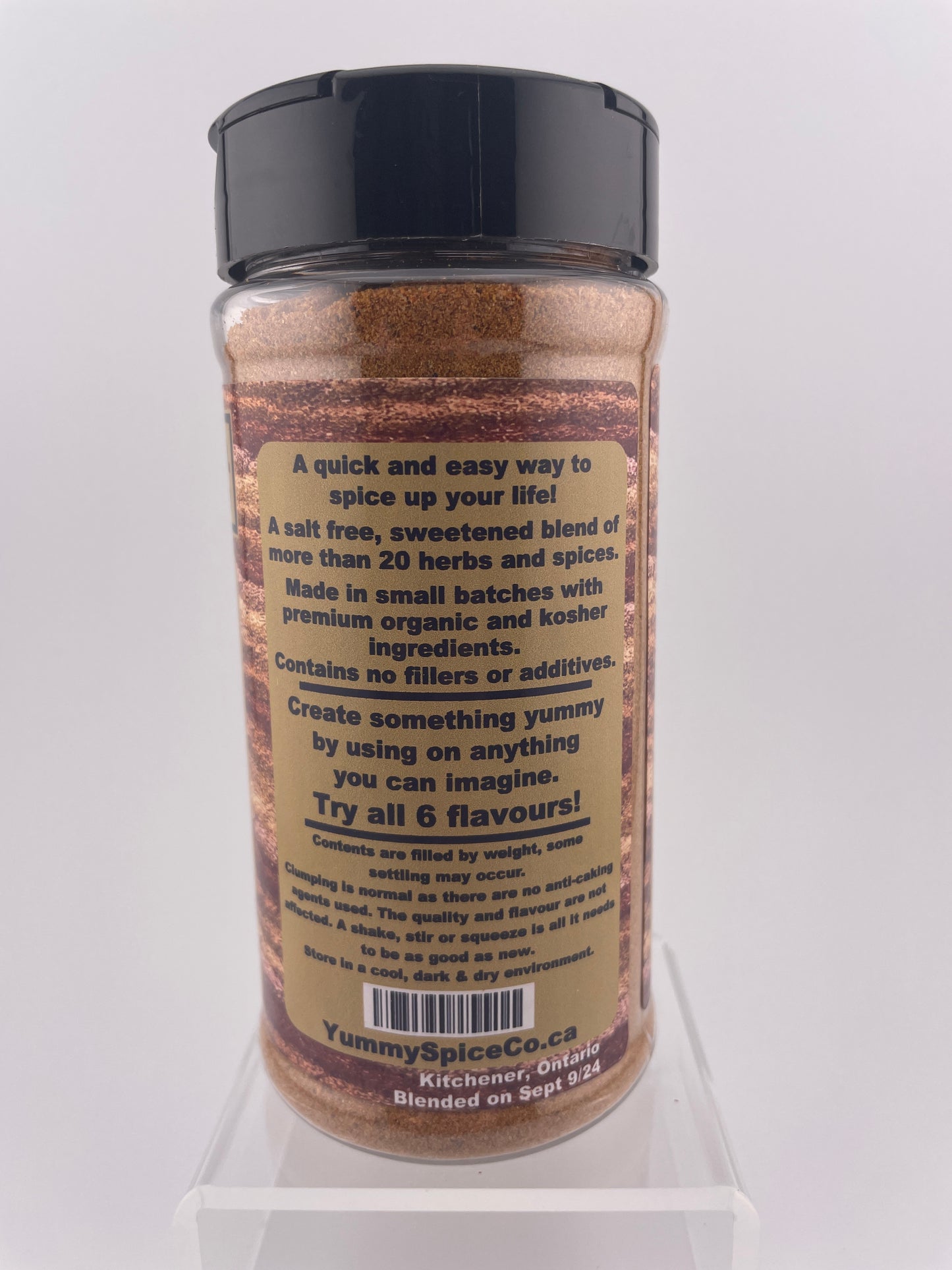 Yummy on Everything - Organic/Kosher - Salt Free - Sweet - 210g Large Shaker Bottle