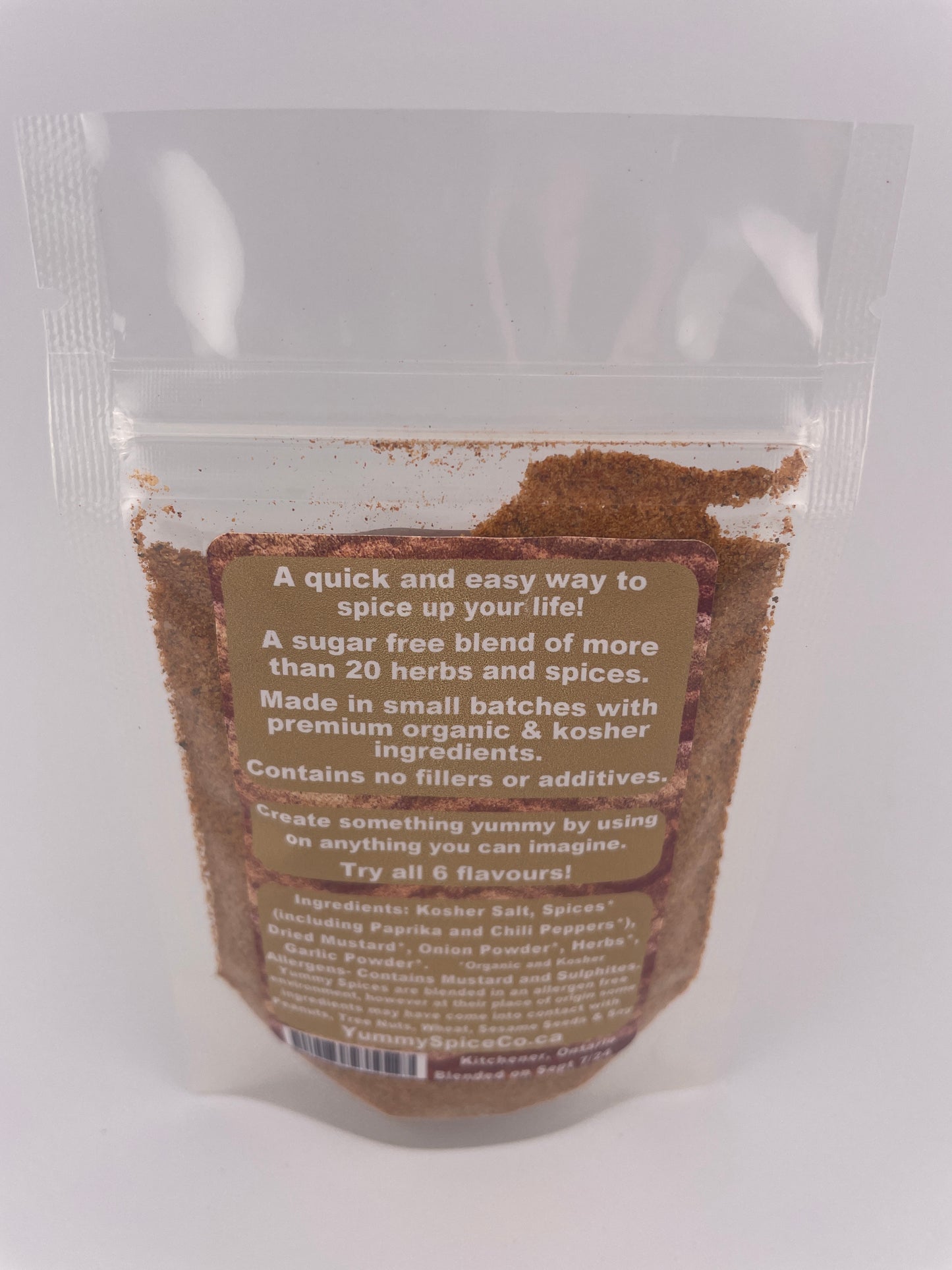 Yummy on Everything - Organic/Kosher - Sugar Free - 30g Sample Bag