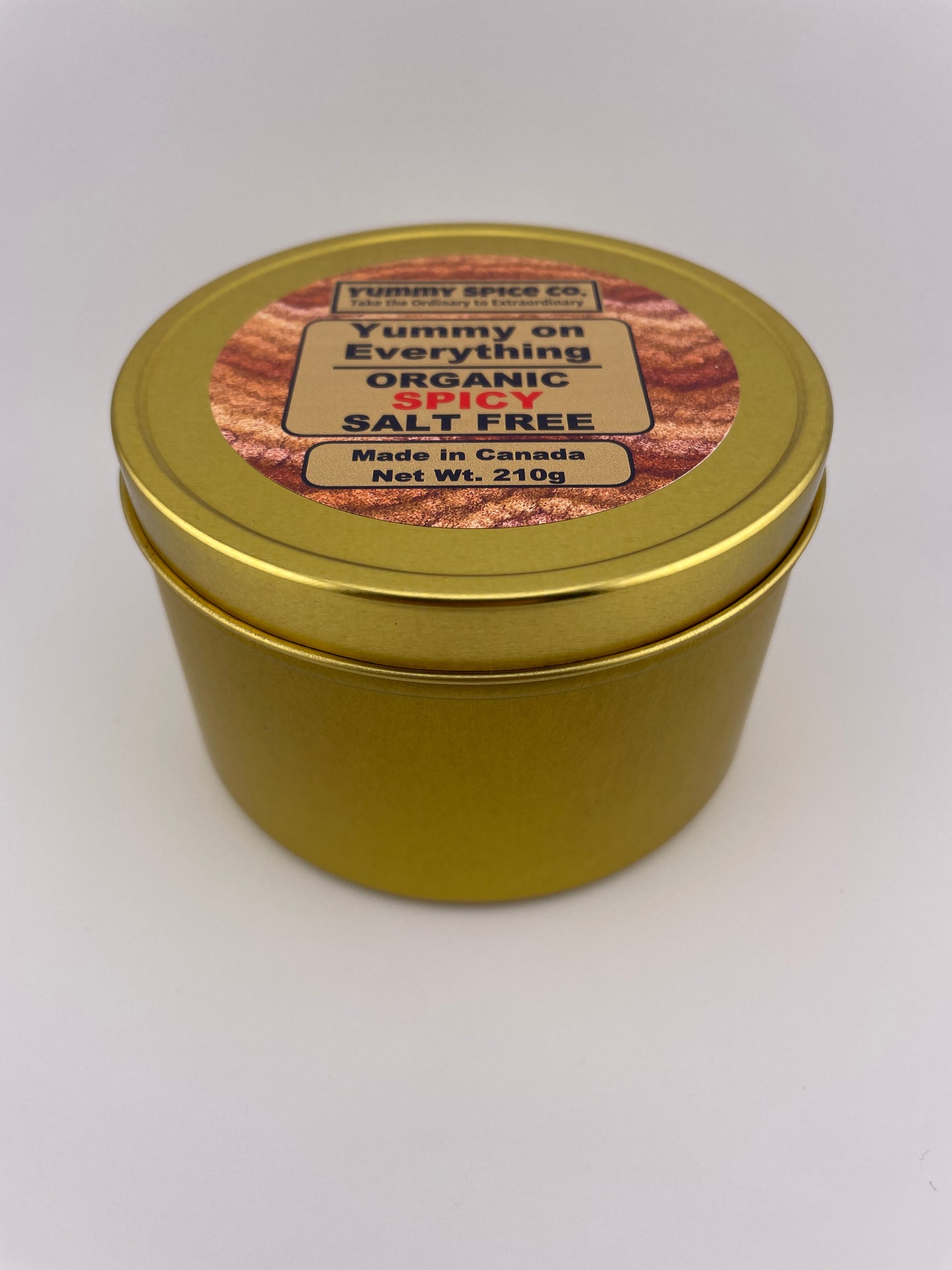 Yummy on Everything - Organic/Kosher - Salt Free - Spicy - 210g Tin