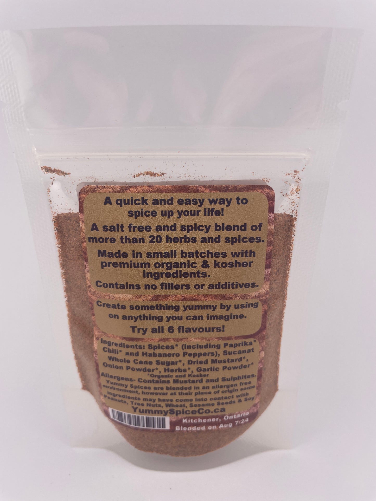 Yummy on Everything - Organic/Kosher - Salt Free - Spicy - 25g Sample Bag