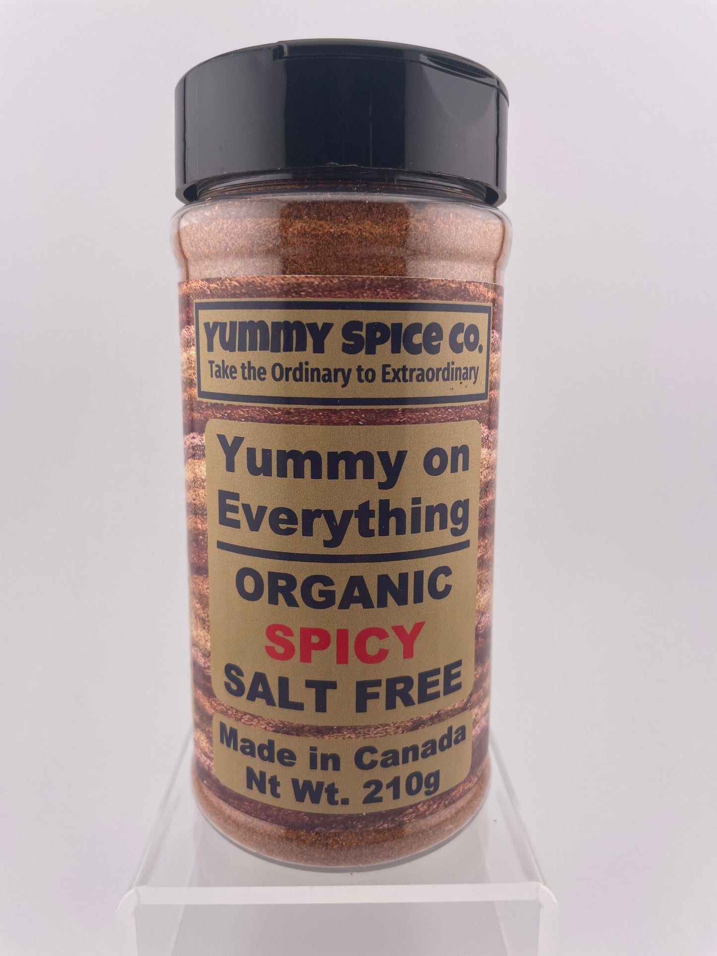 Yummy on Everything - Organic/Kosher - Salt Free - Spicy - 210g Large Shaker Bottle