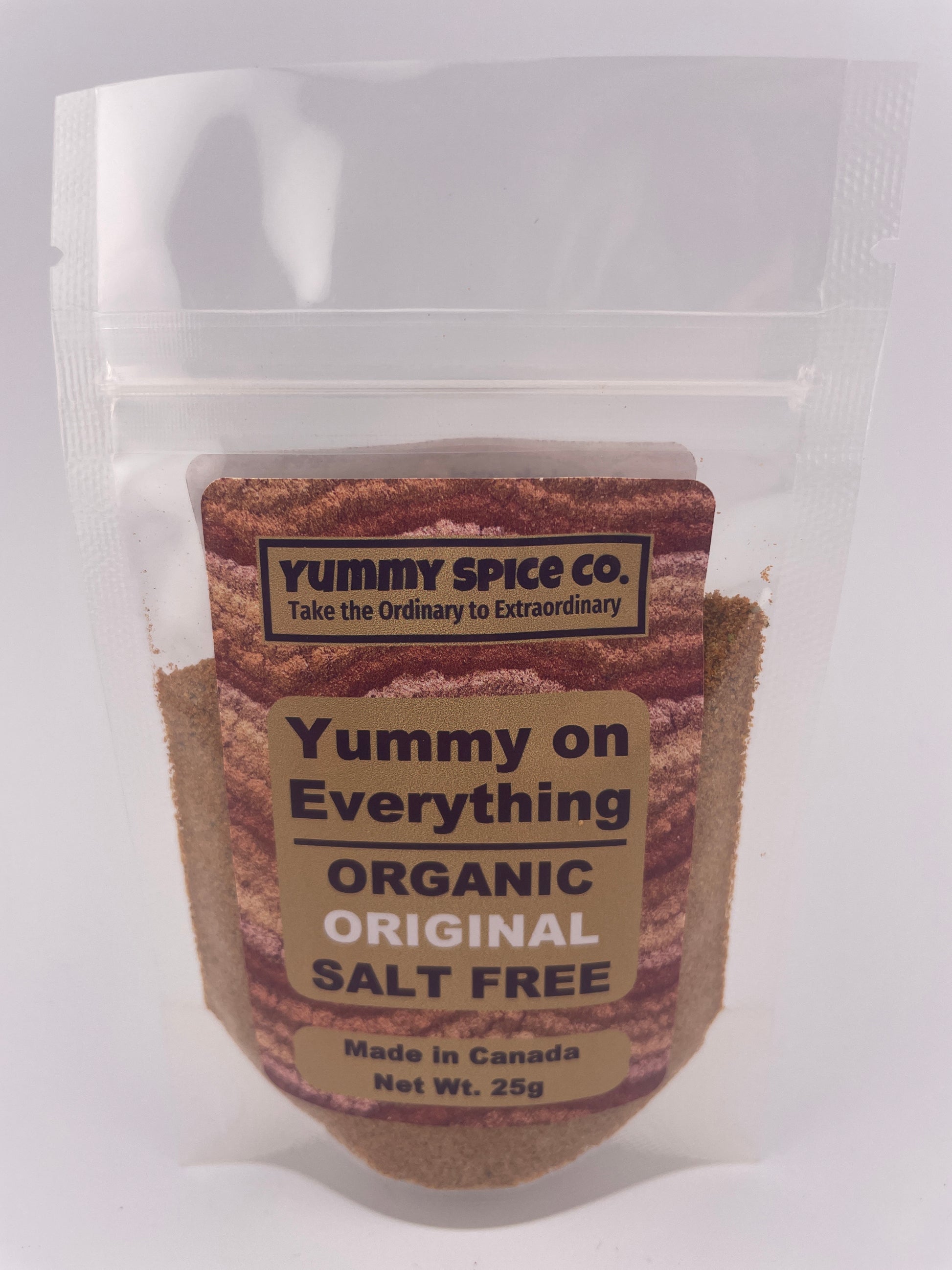 Yummy on Everything Organic/Kosher Salt Free Original Flavour Sample Size Bag 25g