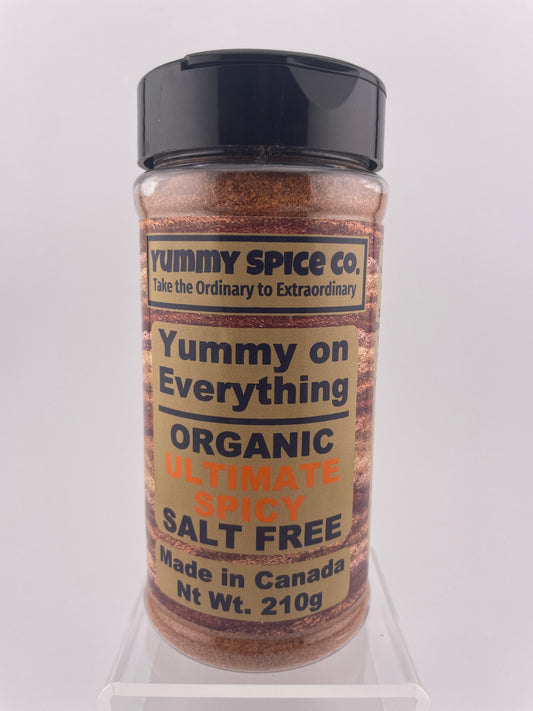 Yummy on Everything - Organic/Kosher - Salt Free - Ultimate Spicy - 210g Large Shaker Bottle