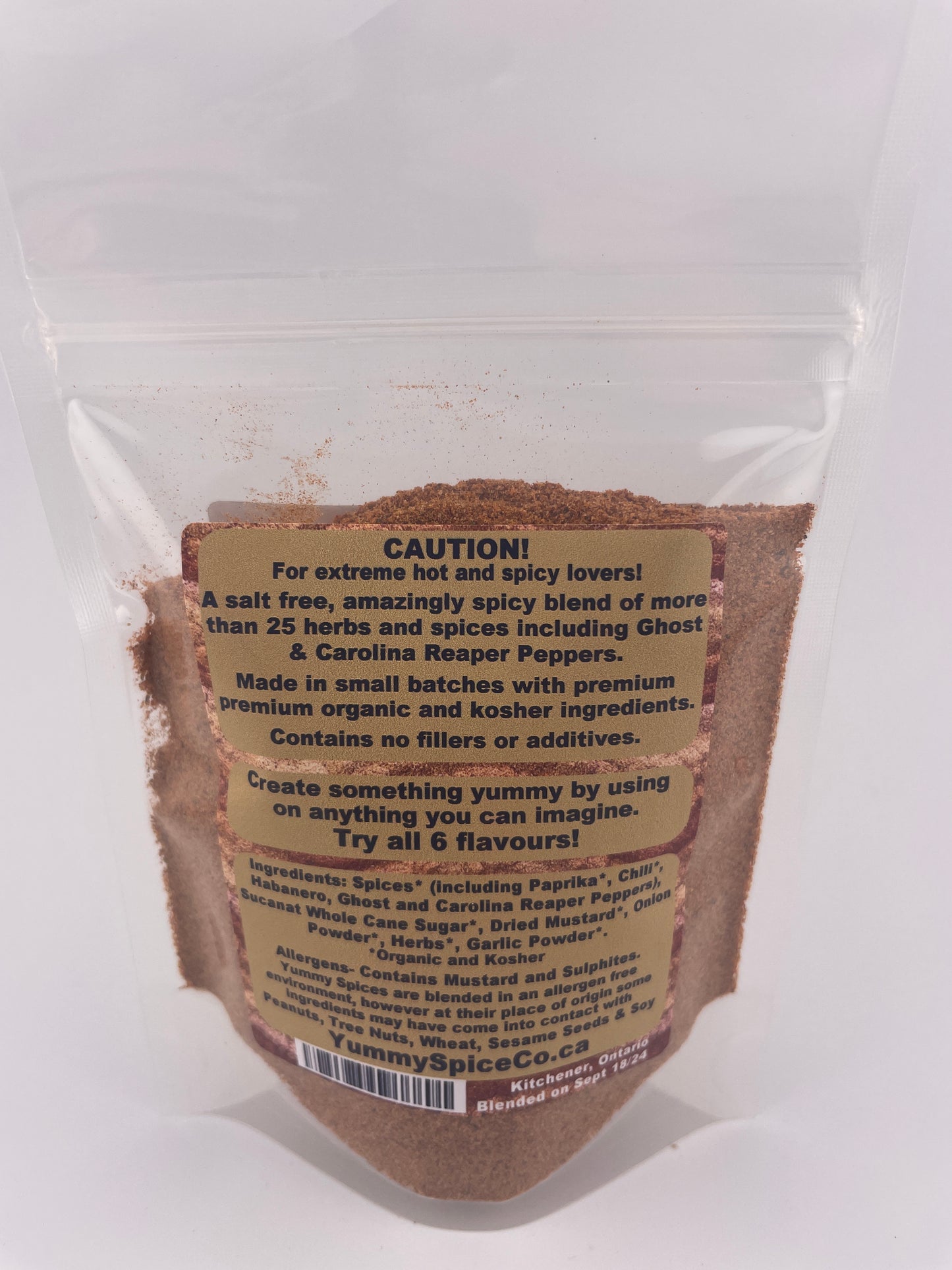 Yummy on Everything - Organic/Kosher - Salt Free - Ultimate Spicy - 75g Bag