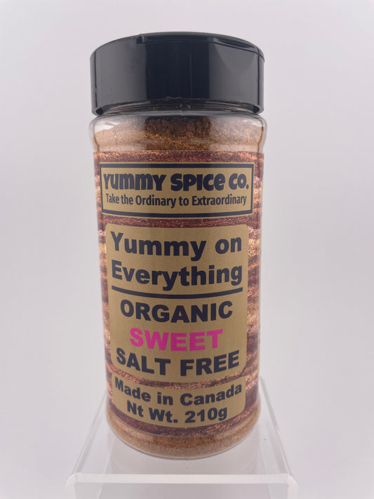 Yummy on Everything - Organic/Kosher - Salt Free - Sweet - 210g Large Shaker Bottle