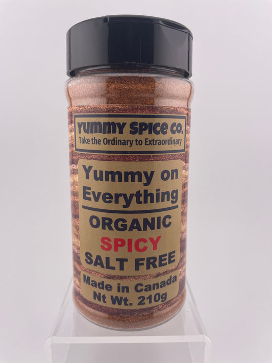 Yummy on Everything - Organic/Kosher - Salt Free - Spicy - 210g Large Shaker Bottle
