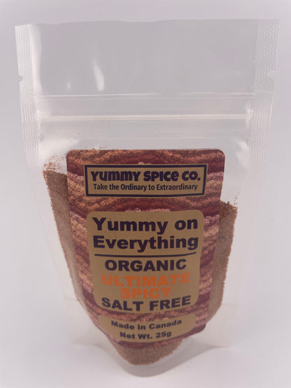 Yummy on Everything - Organic/Kosher - Salt Free - Ultimate Spicy - 25g Sample Bag