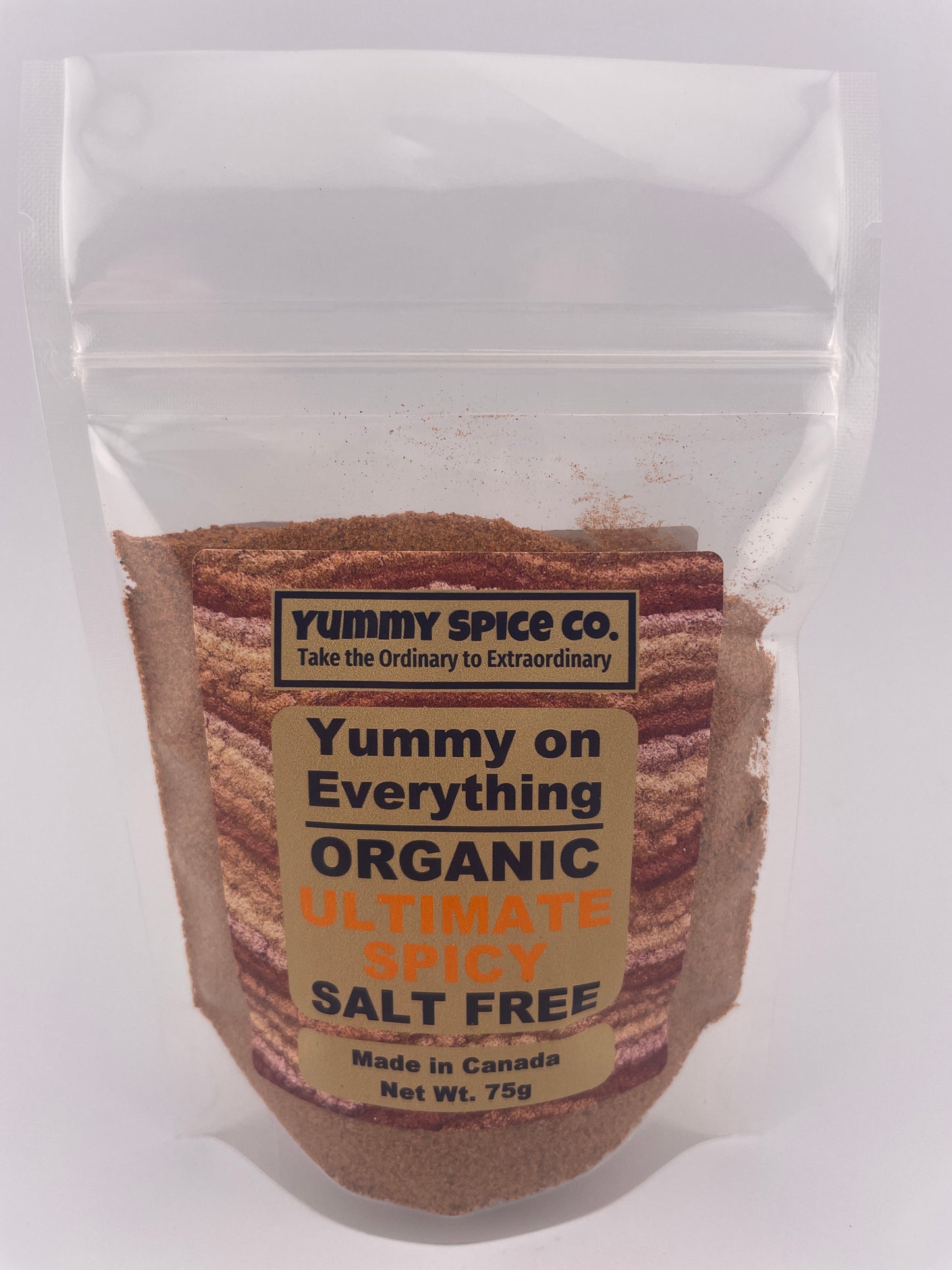 Yummy on Everything - Organic/Kosher - Salt Free - Ultimate Spicy - 75g Bag