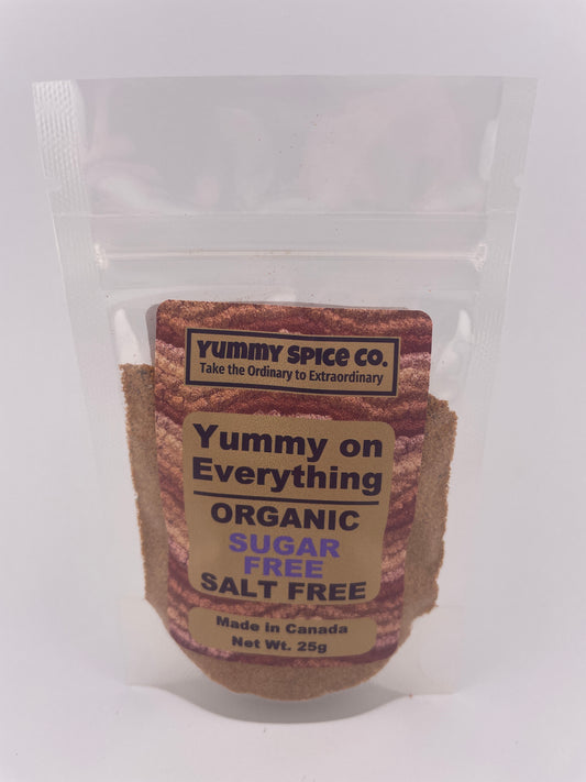 Yummy on Everything - Organic/Kosher - Salt Free - Sugar Free - 25g Sample Bag